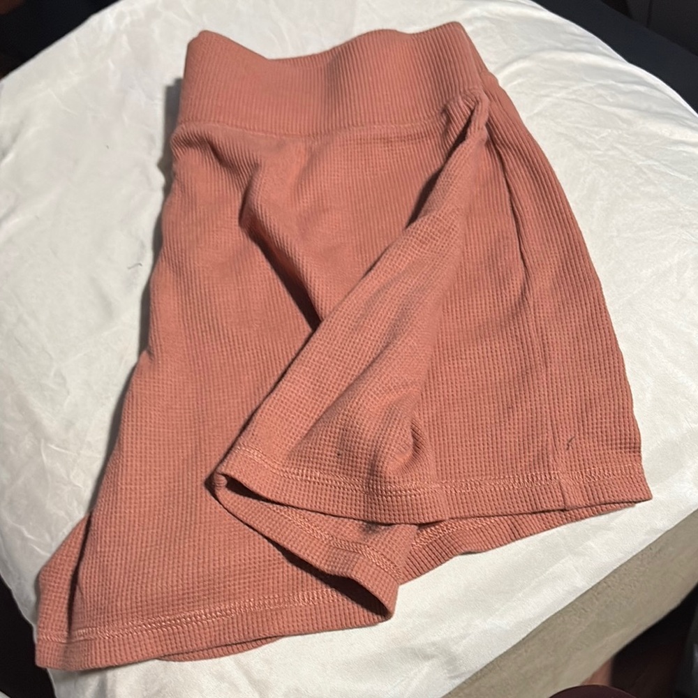 Coral Waffle Knit Shorts